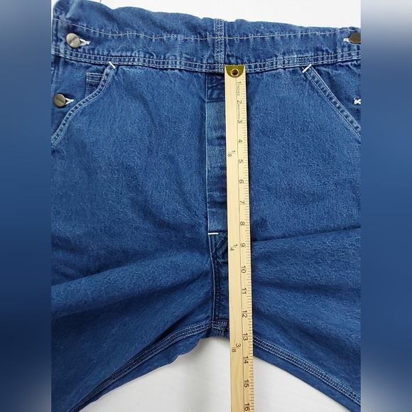 Carhartt Jean Bib Overalls Mens 36x30 Blue Darkstone Denim Work Wear R07-DST - Picture 5 of 8